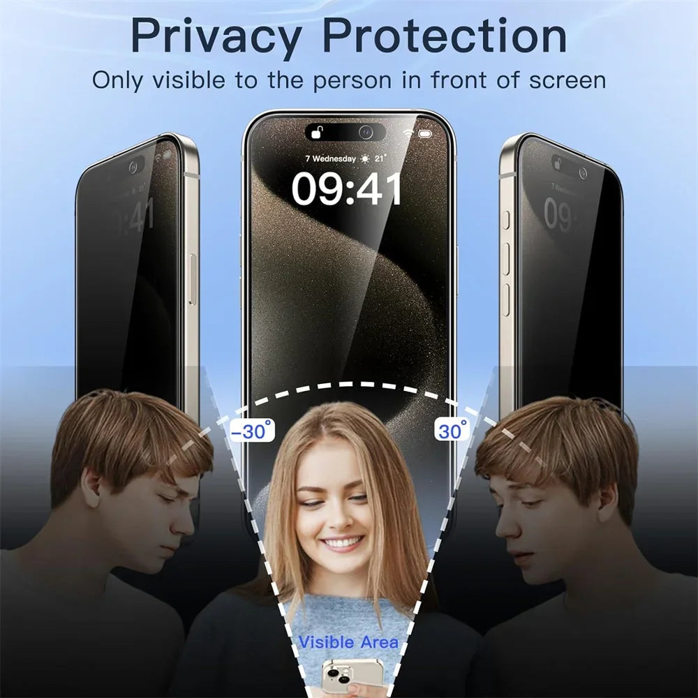 Privacy Screen Protector For iPhone 18 Pro Max Anti-Spy Glass For iPhone 17 16 15 14 13 12 11 Pro Max Privacy Film iPhone 18 Pro