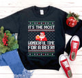 Sweat de Noël Humoristique – "C'est l'heure de la bière"
