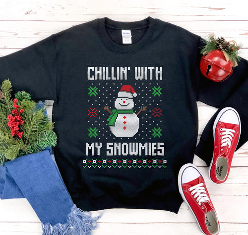 Sweat-shirt de Noël – "Chillin' with my Snowmies"